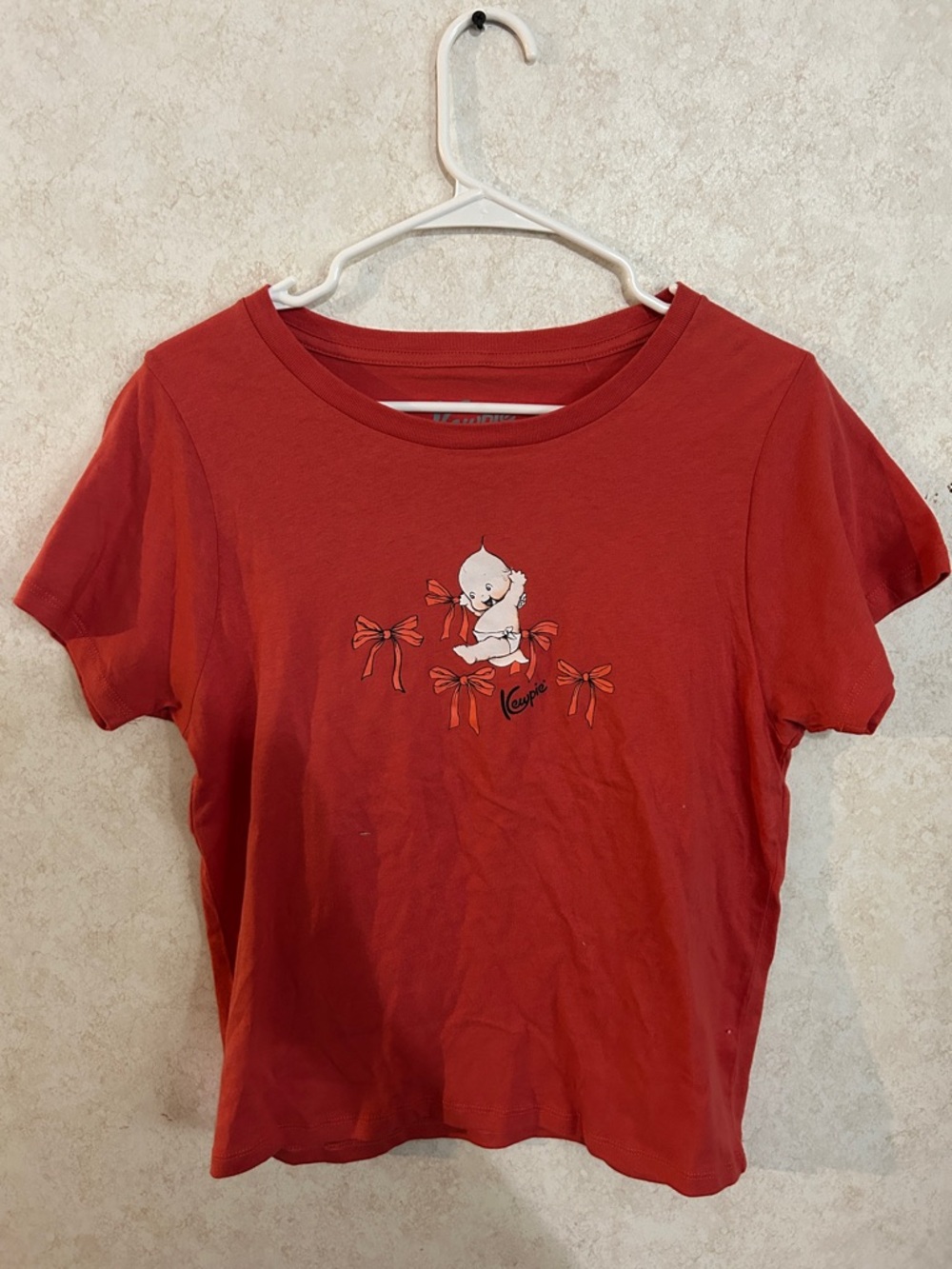 Red Kewpie Graphic Crop Top - Unbranded